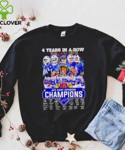 Buffalo Bills 4 years in a row 2023 AFC East Division Champions signatures hoodie, sweater, longsleeve, shirt v-neck, t-shirt