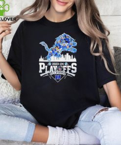 NFL 2023 2024 NFC Playoffs Detroit Lions player signatures logo skyline shirt