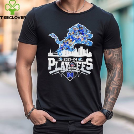 NFL 2023 2024 NFC Playoffs Detroit Lions player signatures logo skyline hoodie, sweater, longsleeve, shirt v-neck, t-shirt