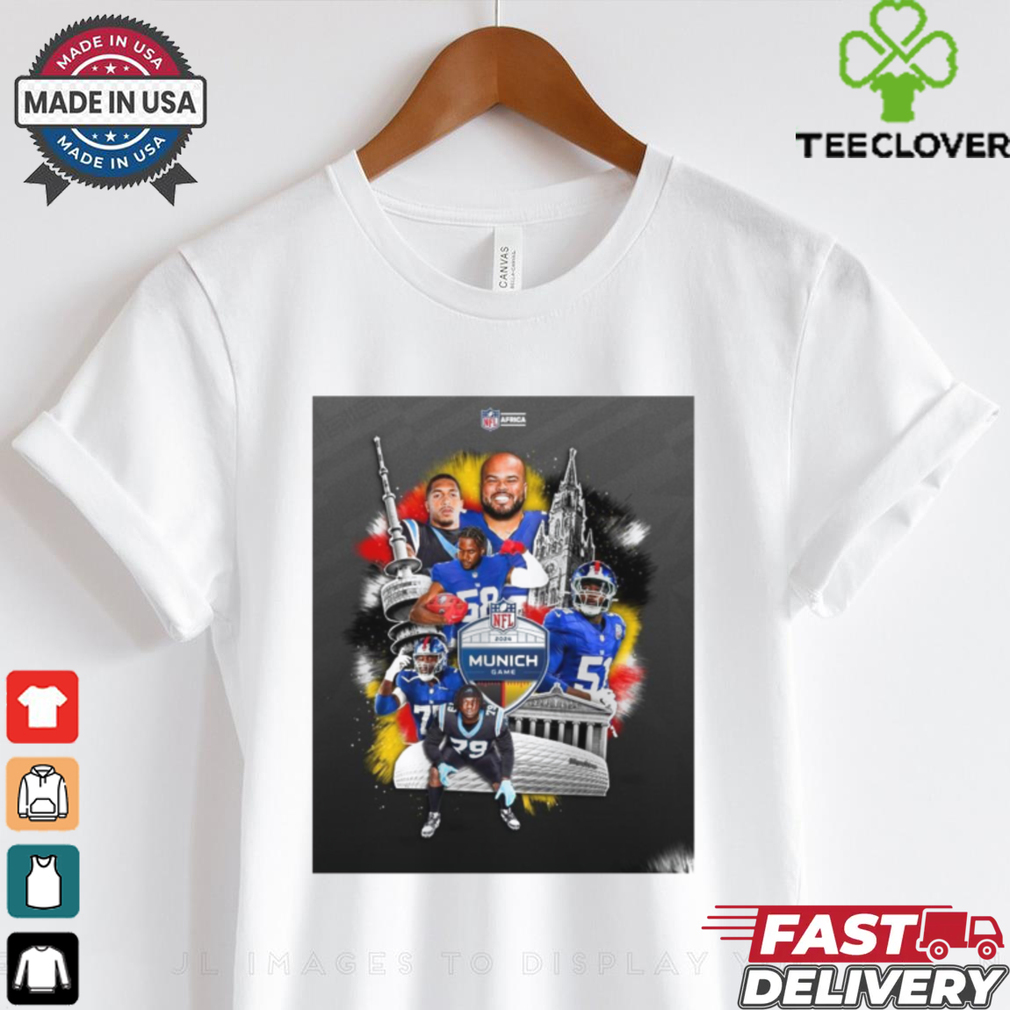 NFL 2024 International Games Giants and Panthers in Munich Game Poster T Shirt NFL 2024 International Games Giants and Panthers in Munich Game Poster T Shirt
