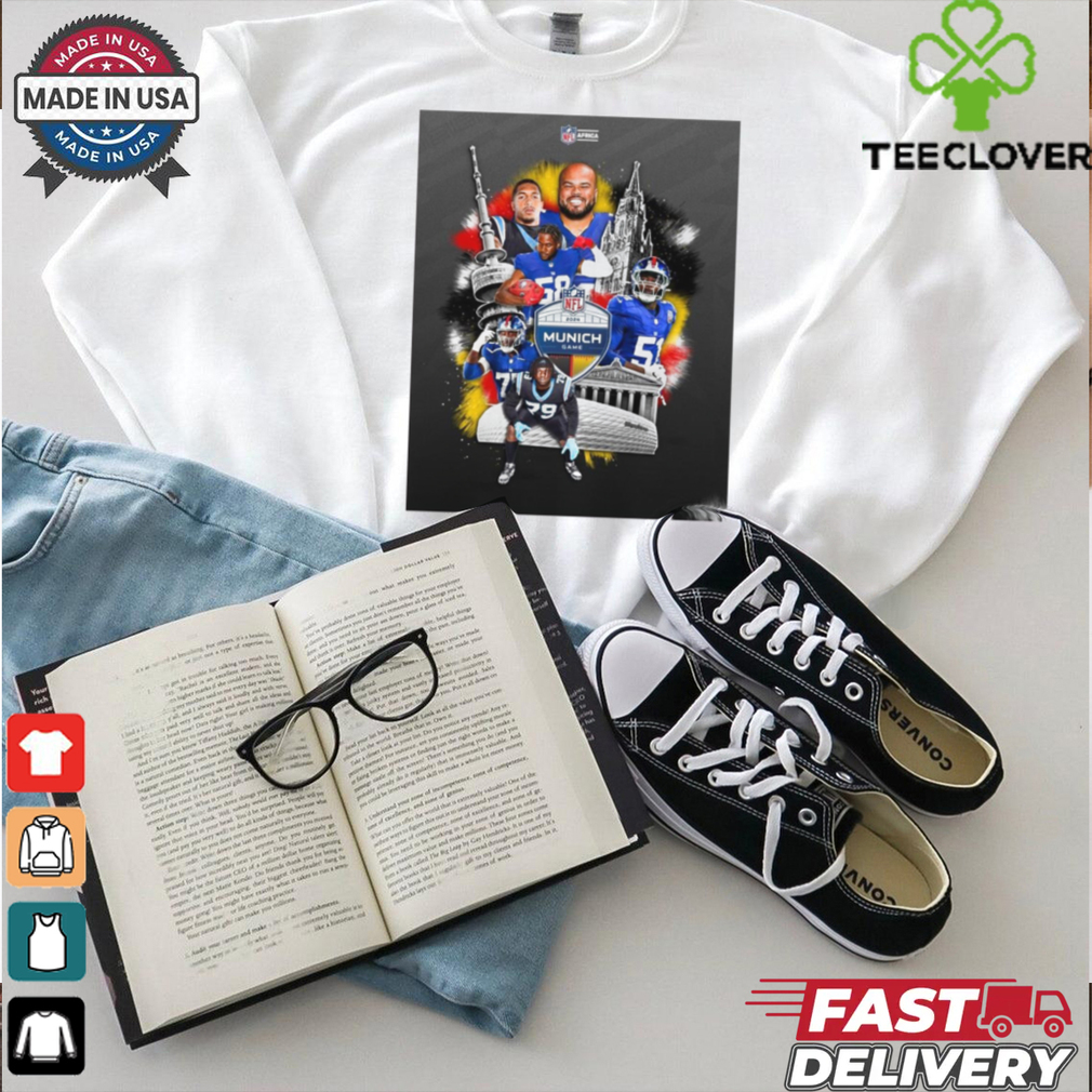 NFL 2024 International Games Giants and Panthers in Munich Game Poster T Shirt NFL 2024 International Games Giants and Panthers in Munich Game Poster T Shirt