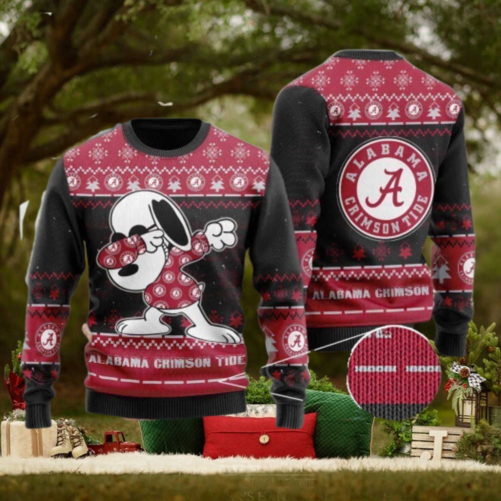 NFL Alabama Crimson Tide Snoopy Dabbing Ugly Christmas Sweater Holiday Party NFL Alabama Crimson Tide Snoopy Dabbing Ugly Christmas Sweater Holiday Party