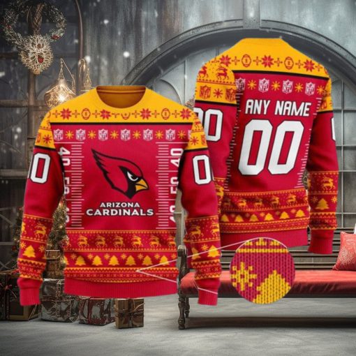 NFL Arizona Cardinals Custom Name Number Ugly Christmas Sweater V3