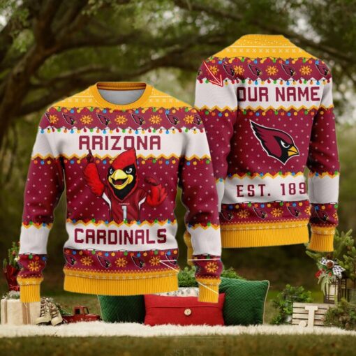NFL Arizona Cardinals Cute Mascot Custom Ugly Christmas Sweater