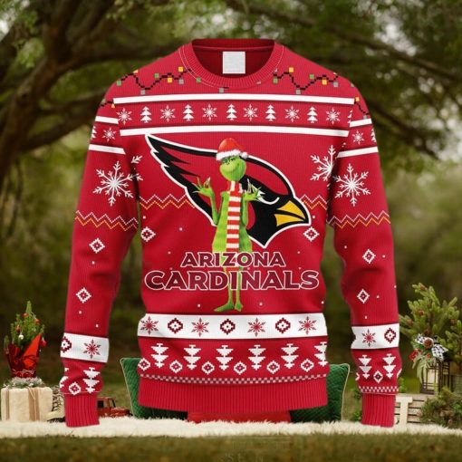 NFL Arizona Cardinals Funny Grinch Christmas Ugly 3D Sweater For Men And Women Gift Ugly Christmas