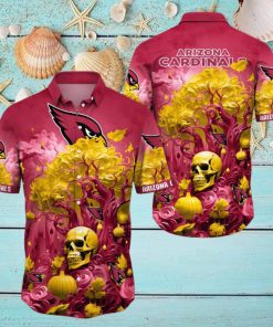 NFL Arizona Cardinals Halloween Skull Pumpkin Hawaiian Shirt