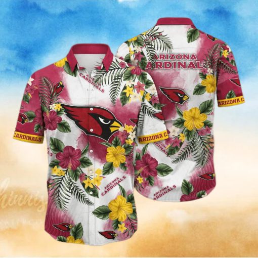 NFL Arizona Cardinals Hawaiian Shirt Hibiscus Pattern Gift For Sport Dad