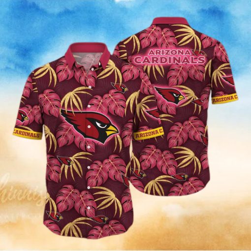 NFL Arizona Cardinals Hawaiian Shirt Palm Leaves Pattern Summer Aloha