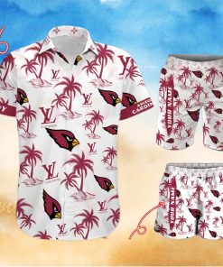 NFL Arizona Cardinals Louis Vuitton Logo Pattern Hawaiian Shirt & Shorts