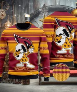 NFL Arizona Cardinals Snoopy Celebrates His Victory Ugly Christmas Sweater 1 NFL Arizona Cardinals Snoopy Celebrates His Victory Ugly Christmas Sweater