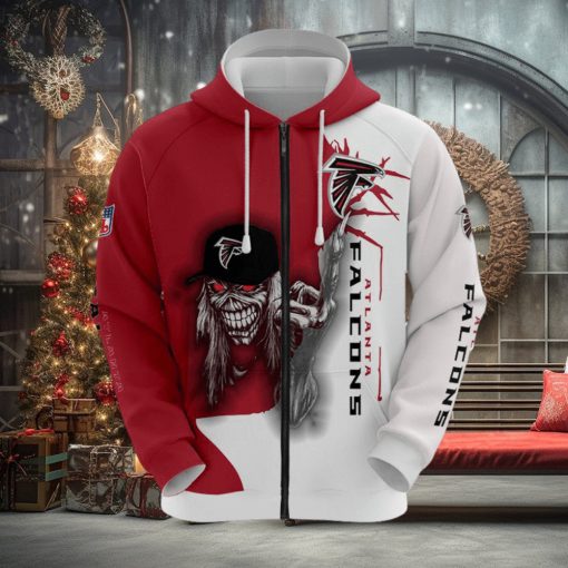NFL Atlanta Falcons Halloween Iron Maiden Zip Up Hoodie