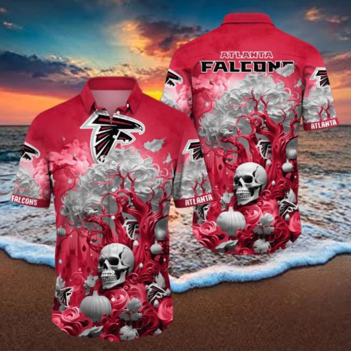 NFL Atlanta Falcons Halloween Skull Pumpkin Hawaiian Shirt