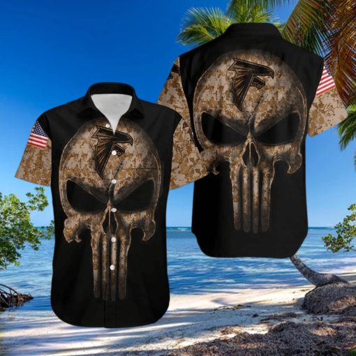 NFL Atlanta Falcons Hawaiian Shirt Camouflage Skull Gift For Football Fans