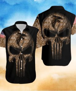 NFL Atlanta Falcons Hawaiian Shirt Camouflage Skull Gift For Football Fans