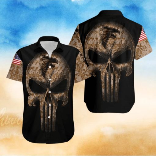 NFL Atlanta Falcons Hawaiian Shirt Camouflage Skull Gift For Football Fans