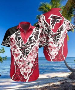 NFL Atlanta Falcons Hawaiian Shirt Flower Pattern Gift For Beach Lovers