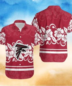 NFL Atlanta Falcons Hawaiian Shirt White Hibiscus Flowers Trendy Summer Gift