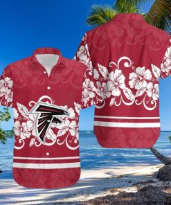 NFL Atlanta Falcons Hawaiian Shirt White Hibiscus Flowers Trendy Summer Gift