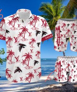 NFL Atlanta Falcons Louis Vuitton Logo Pattern Hawaiian Shirt & Shorts