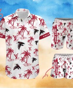 NFL Atlanta Falcons Louis Vuitton Logo Pattern Hawaiian Shirt & Shorts