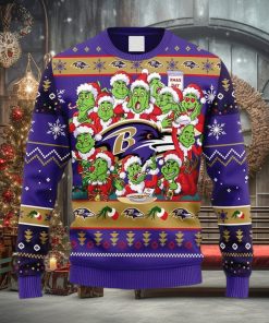 NFL Baltimore Ravens 12 Grinch Xmas Day Christmas Ugly 3D Sweater For Men And Women Gift Ugly Christmas