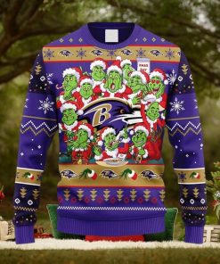 NFL Baltimore Ravens 12 Grinch Xmas Day Christmas Ugly 3D Sweater For Men And Women Gift Ugly Christmas