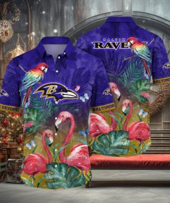 NFL Baltimore Ravens Hawaii Shirt Flamingo And Flower Aloha Shirt