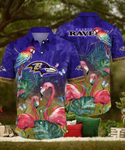 NFL Baltimore Ravens Hawaii Shirt Flamingo And Flower Aloha Shirt