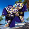 Summer Aloha Dachshund Funny Hawaiian Shirt Palm Leaves Pattern On Dark Theme