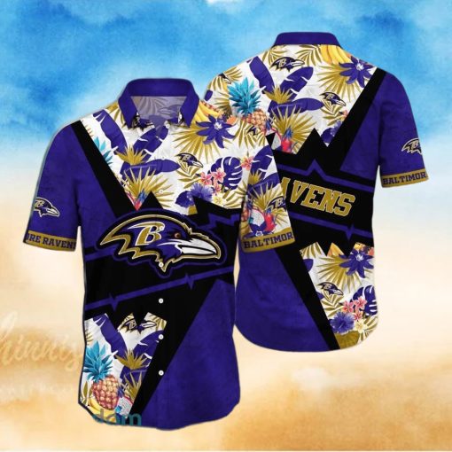 NFL Baltimore Ravens Hawaiian Shirt Practical Beach Gift For Him