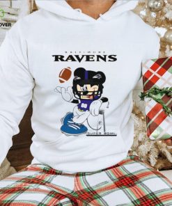 NFL Baltimore Ravens Mickey Mouse Disney Super Bowl Football T shirt