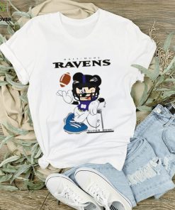 NFL Baltimore Ravens Mickey Mouse Disney Super Bowl Football T shirt