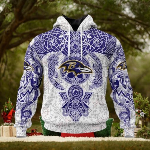 NFL Baltimore Ravens Norse Viking Symbols 3D Hoodie