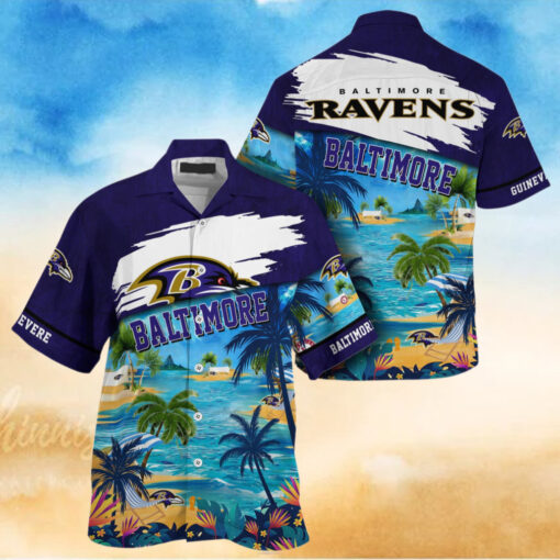 NFL Baltimore Ravens Palm Tree Hot Summer Hawaiian Shirt Gifts Sport Fans