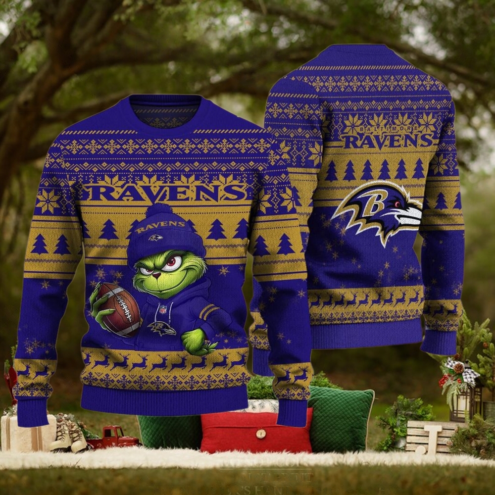 NFL Baltimore Ravens The Grinch Ugly Christmas Sweater NFL Baltimore Ravens The Grinch Ugly Christmas Sweater