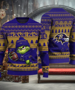 NFL Baltimore Ravens The Grinch Ugly Christmas Sweater