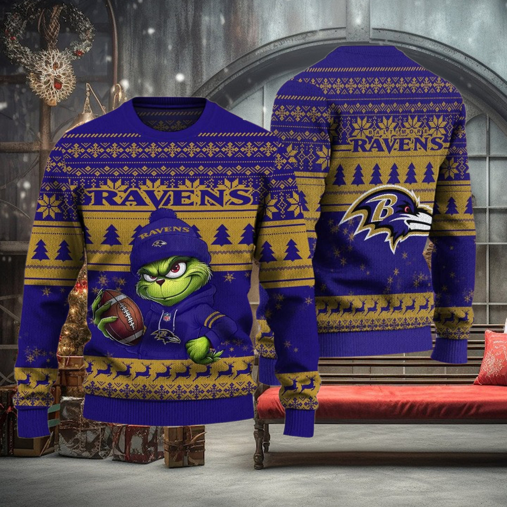 NFL Baltimore Ravens The Grinch Ugly Christmas Sweater NFL Baltimore Ravens The Grinch Ugly Christmas Sweater