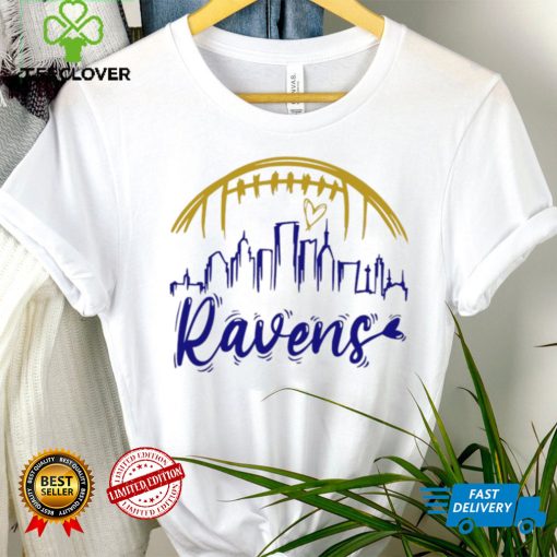 NFL Baltimore Ravens football Ravens heart skyline logo hoodie, sweater, longsleeve, shirt v-neck, t-shirt