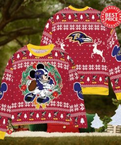 NFL Baltimore Ravens x Mickey Mouse Christ Ugly Sweater