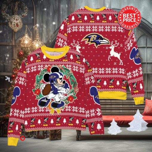 NFL Baltimore Ravens x Mickey Mouse Christ Ugly Sweater