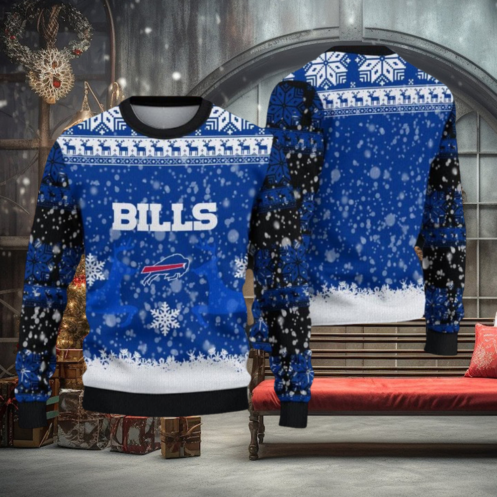 NFL Buffalo Bills Christmas Reindeer V2 Sport Christmas Ugly Sweater 3D NFL Buffalo Bills Christmas Reindeer V2 Sport Christmas Ugly Sweater 3D