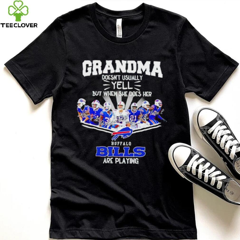 NFL Buffalo Bills Grandma Doesn’t Usually Yell But When She Does Her signature shirt NFL Buffalo Bills Grandma Doesn’t Usually Yell But When She Does Her signature shirt