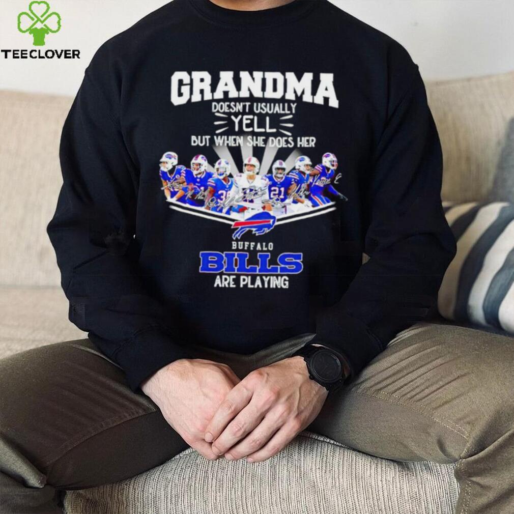 NFL Buffalo Bills Grandma Doesn’t Usually Yell But When She Does Her signature shirt NFL Buffalo Bills Grandma Doesn’t Usually Yell But When She Does Her signature shirt