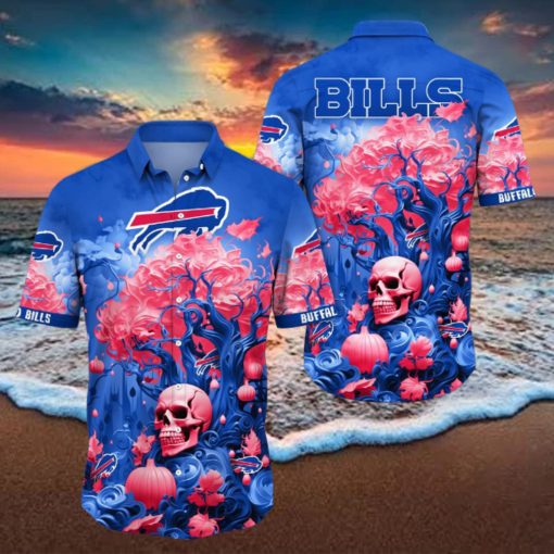 NFL Buffalo Bills Halloween Skull Pumpkin Hawaiian Shirt