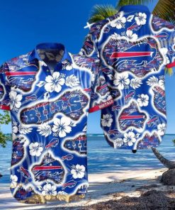 NFL Buffalo Bills Hawaiian Shirt Hibiscus Flowers Pattern