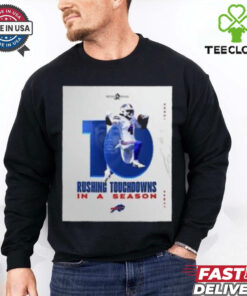 NFL Buffalo Bills James Cook 10 Rushing Touchdowns In A Season Signature Poster T shirt