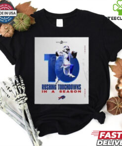 NFL Buffalo Bills James Cook 10 Rushing Touchdowns In A Season Signature Poster T shirt