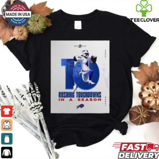 NFL Buffalo Bills James Cook 10 Rushing Touchdowns In A Season Signature Poster T shirt