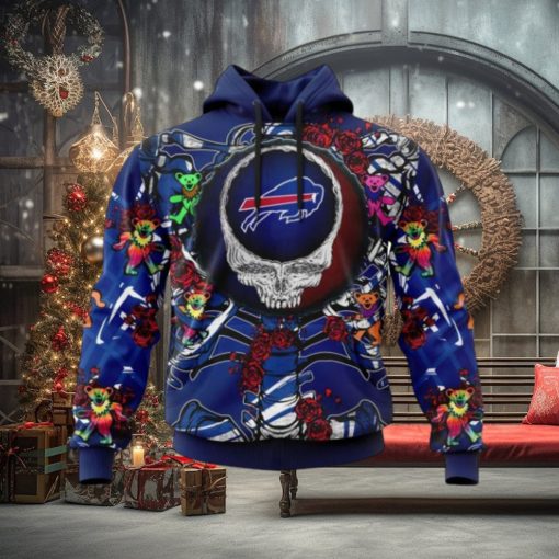 NFL Buffalo Bills Mix Grateful Dead, Personalized Name & Number Specialized Concepts Kits 3D Hoodie