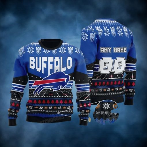 NFL Buffalo Bills Personalized Ugly Christmas Sweater Football Fan Gift